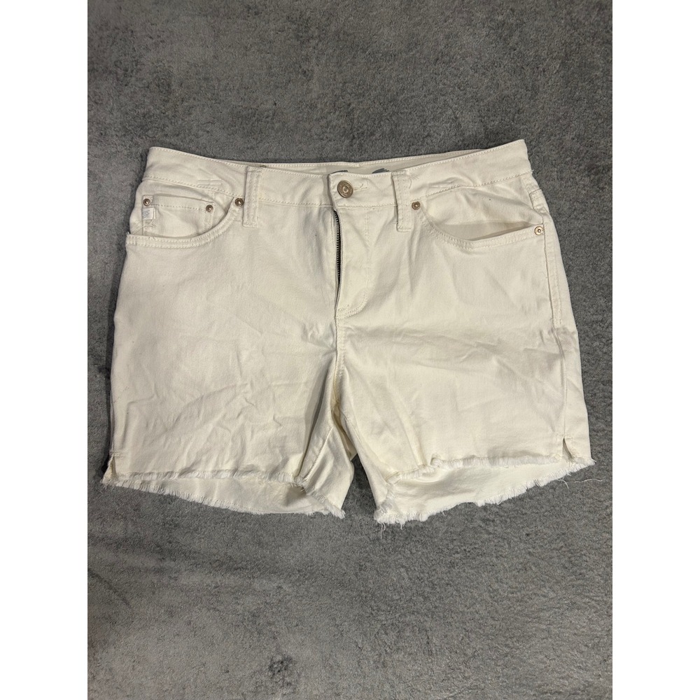 Seven7 Womens Off White Denim Cut Off Shorts Frayed Hem Cream Size 8
#28